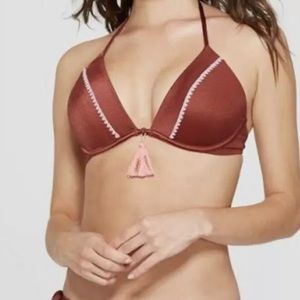 Shade & Shore Women's Triangle Bikini Top Sz 34D